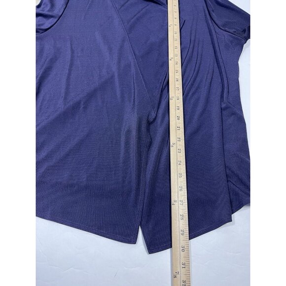 Chicos Sweater Womens Size 3 Purple Easywear Cardigan Open Long Sleeve XL Slinky - Picture 8 of 8